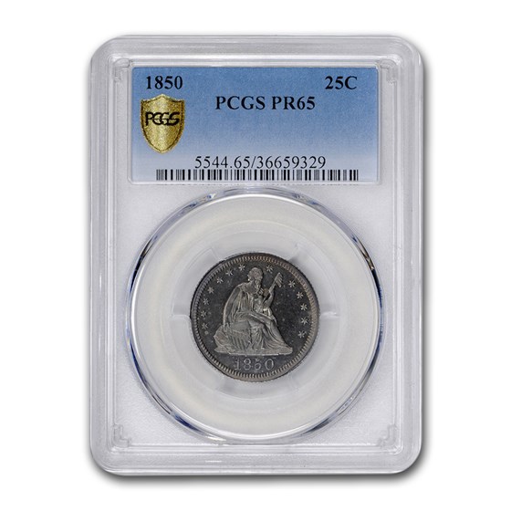 1850 Liberty Seated Quarter PR-65 PCGS 1850 Liberty Seated Quarter PR-65 PCGS